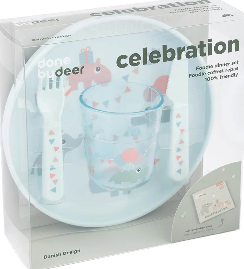 Done by Deer Spisesæt*Spisesæt - 4 Dele - Celebration Blue