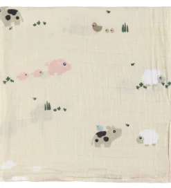 Stofbleer|Pusletid-Done by Deer Stofbleer - Musselin - 2-pak - 65x65 cm - Tiny Farm