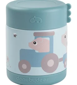 Done by Deer Madkasser*Termobeholder - 300 ml - Tiny Farm - Blå