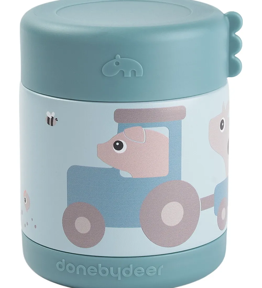 Done by Deer Madkasser*Termobeholder - 300 ml - Tiny Farm - Blå