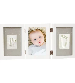 Dooky Plakater Og Billeder*Hånd- og Fodaftryk Sæt - Happy Hands - Triple Ramme