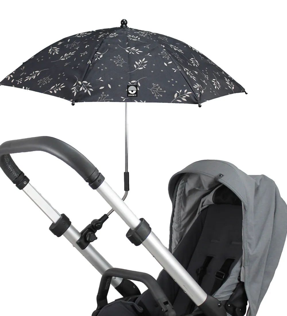 Dooky Barnevognsudstyr*Parasol/Paraply Til Klapvogn - UV50+ - Romantic Leaves Bla
