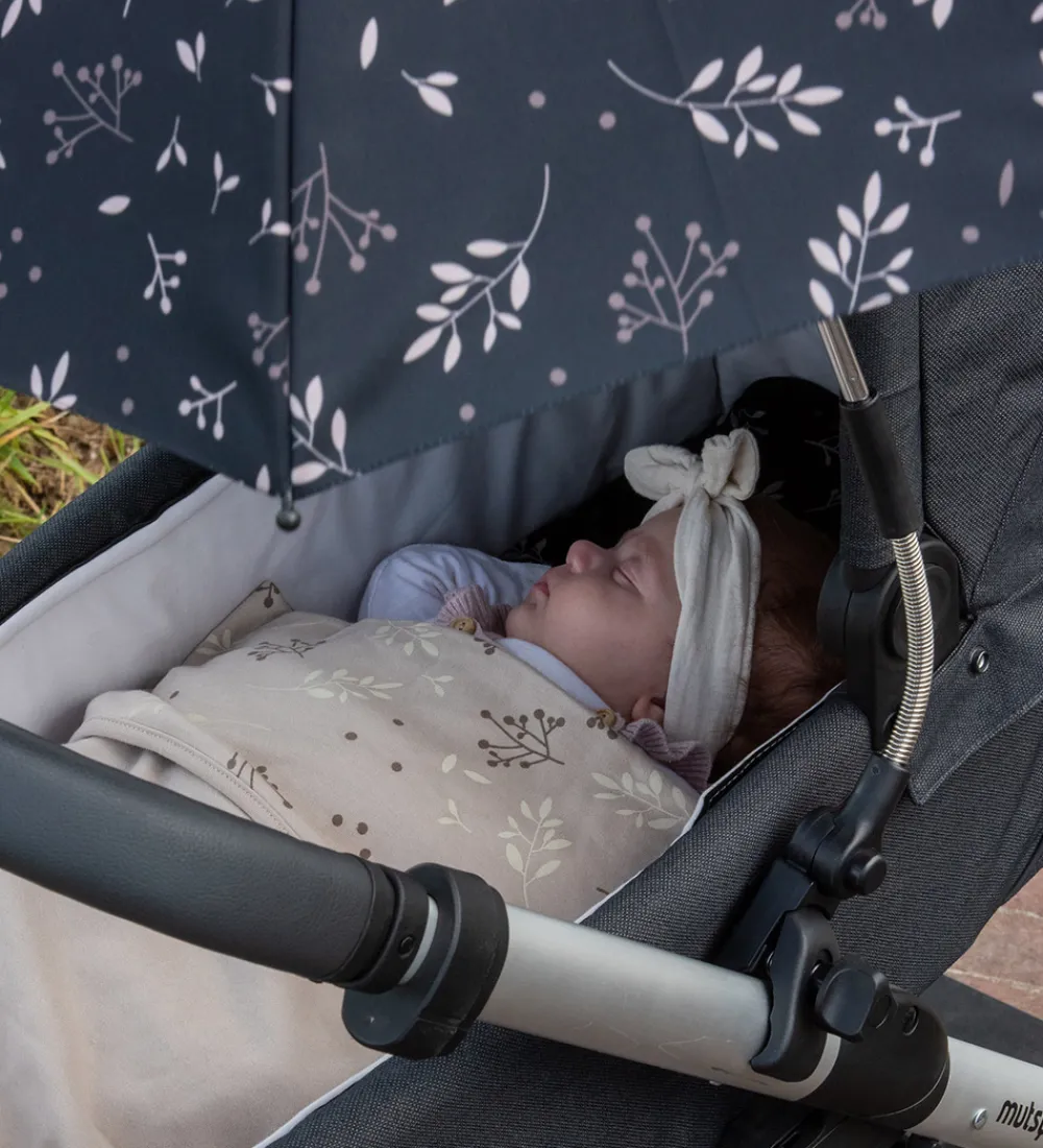 Dooky Barnevognsudstyr*Parasol/Paraply Til Klapvogn - UV50+ - Romantic Leaves Bla