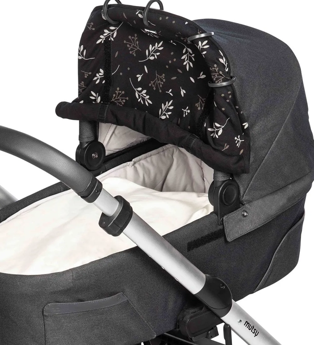 Solsejl|Klapvogne-Dooky Solsejl - Universal - UV50+ - Romantic Leaves Black