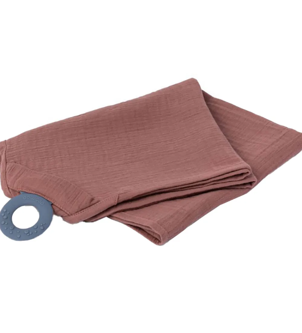 Doomoo Bideringe|Stofbleer*Ammetæppe m. Bidering - Musselin - 100x85 cm - Terracotta