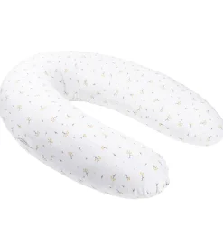 Doomoo Amning|Ammepuder*Graviditets-/Ammepude - 180 cm - Hvid/Blomster Gul