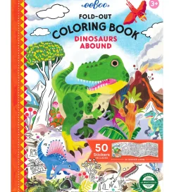 Eeboo Malebog*Fold Ud Malebog m. Klistermærker - Dinosaurer
