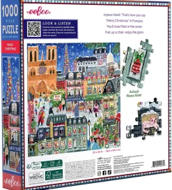 Puslespil-Eeboo Puslespil - 1000 Brikker - 58,4x58,4 cm - Paris Christmas