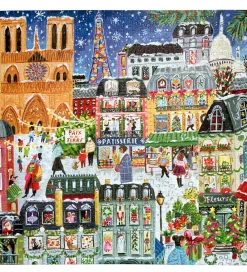 Puslespil-Eeboo Puslespil - 1000 Brikker - 58,4x58,4 cm - Paris Christmas