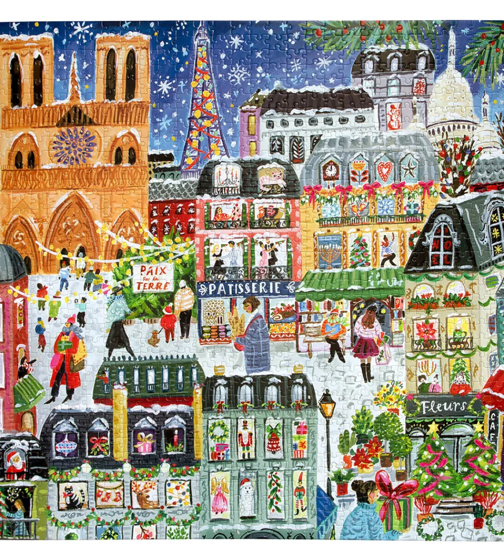 Puslespil-Eeboo Puslespil - 1000 Brikker - 58,4x58,4 cm - Paris Christmas