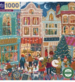 Puslespil-Eeboo Puslespil - 1000 Brikker - 58,4x58,4 cm - A Happy Holiday