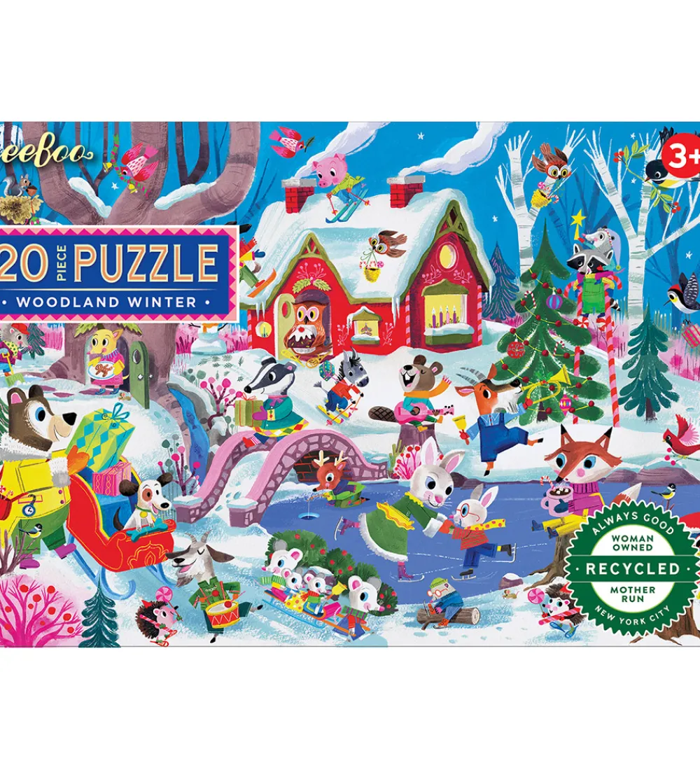 Eeboo Puslespil*Puslespil - 20 Brikker - 28x38 cm - Woodland Winter