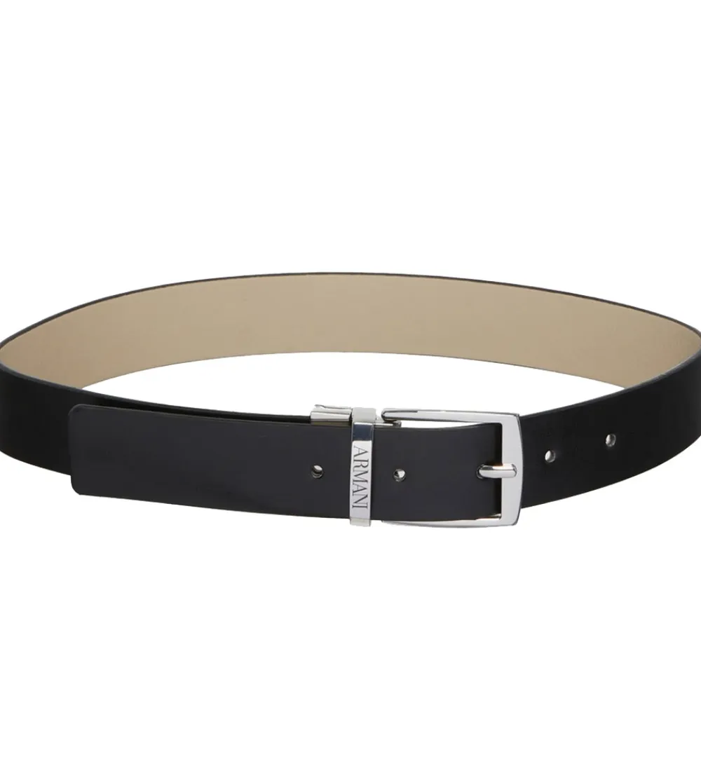 Bælter-Emporio Armani Bælte - Vendbar - Sort/Beige