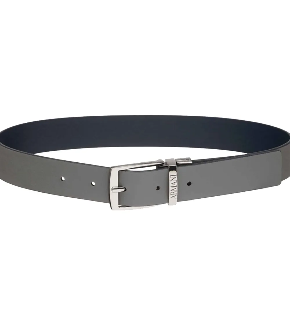 Emporio Armani Bælter*Bælte - Vendbar - Navy/Grå