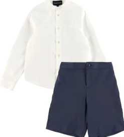 Konfirmationstøj-Emporio Armani Sæt - Skjorte/Shorts - Hvid/Dark Navy