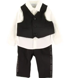 Emporio Armani Jakkesæt Og Blazers*Sæt - Skjorte/Vest/Bukser - Sort/Hvid