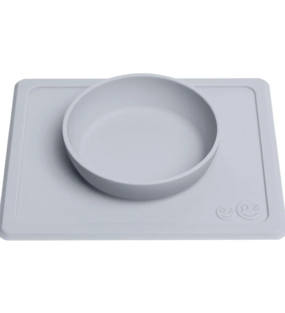 Dækkeservietter-EzPz Happy Mini Bowl - Silikone - Gråblå