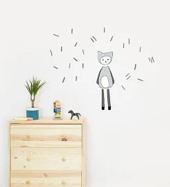 Wallsticker-Fabelab Wallstickers - Dreamy Friend Cat - Grå m. Kat