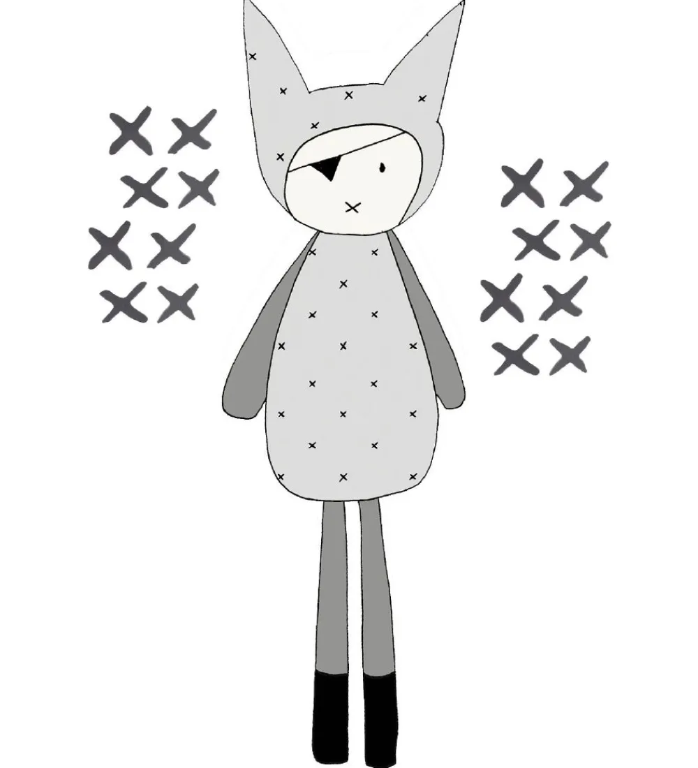 Fabelab Wallsticker*Wallstickers - Dreamy Friend Pirate - Grå m. Pirat