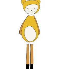 Wallsticker-Fabelab Wallstickers - Dreamy Friend Bear - Gul m. Bjørn