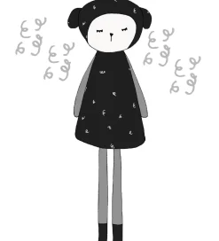 Fabelab Wallsticker*Wallstickers - Dreamy Friend Sheep - Sort m. Får