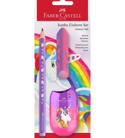 Faber-Castell Tuscher Og Farver*Blyantsæt - Jumbo Unicorn - 3 Dele - Lilla
