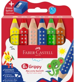 Faber-Castell Tuscher Og Farver|Skriveredskaber*Farveblyanter - XXL Jumbo Grip + Spidser - 6 stk.