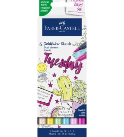 Tuscher Og Farver-Faber-Castell Tuscher - 6 Stk. - Goldfaber Sketch - Kawaii