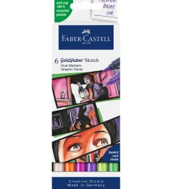 Faber-Castell Tuscher Og Farver*Tuscher - 6 Stk. - Goldfaber Sketch - Graphic Nove