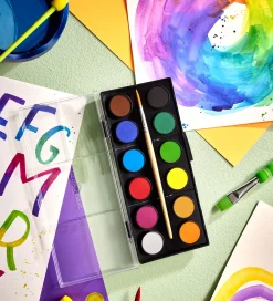 Maling-Faber-Castell Vandfarve - Akvarel - 12 Farver + 1 Pensel