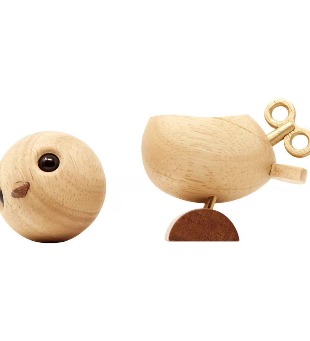 FableWood Pyntefigurer*H.C. Andersen - Nattergalen - 8 cm - Natur/Guld