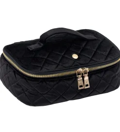 Fan Palm Toilettasker|Toilettasker*Toilettaske - Large - Quiltet Velour - Black Velvet