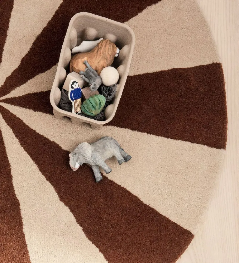 Ferm Living Gulvtæpper*Gulvtæppe - 70 cm - Uld - Dark Brick/Off White