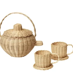 Legekøkken Og Legemøbel-Ferm Living Te-Sæt - Rattan - Natual