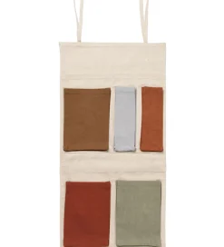 Opbevaring-Ferm Living Væglommer - Canvas - 65x32 cm - Off White/Multi