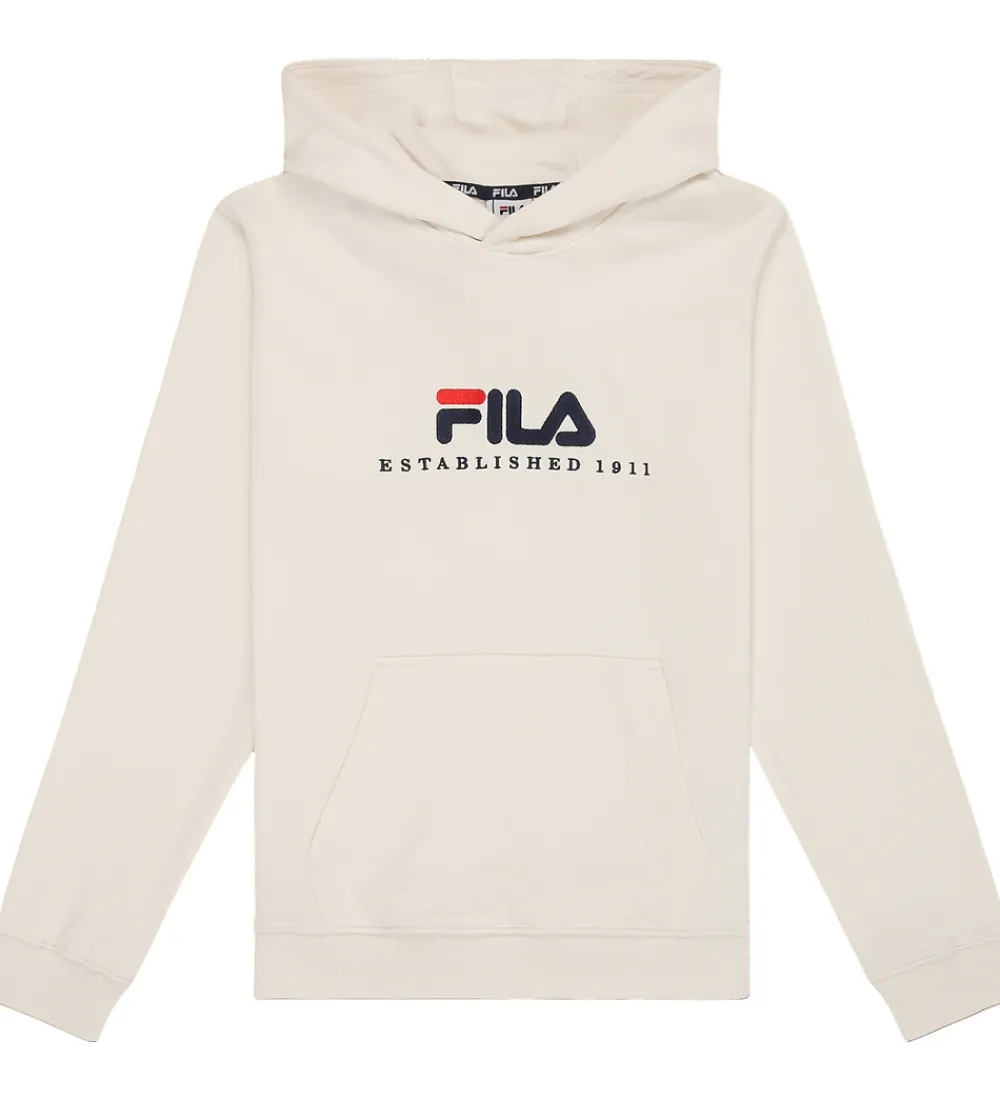 Hættetrøjer-Fila Hættetrøje - Carisio - Egret m. Logo