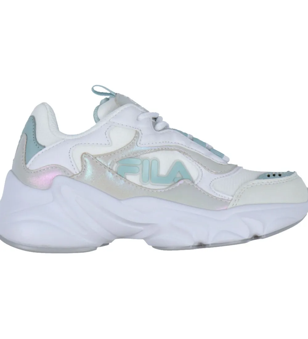 Fila Børnesko Og Babysko*Sko - Collene Logo - Hvid/Silver/Blue Haze