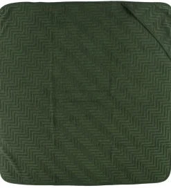 Babyhåndklæde- Og Poncho-Filibabba Babyhåndklæde - Zigzag - 90x90 cm - Dark Green