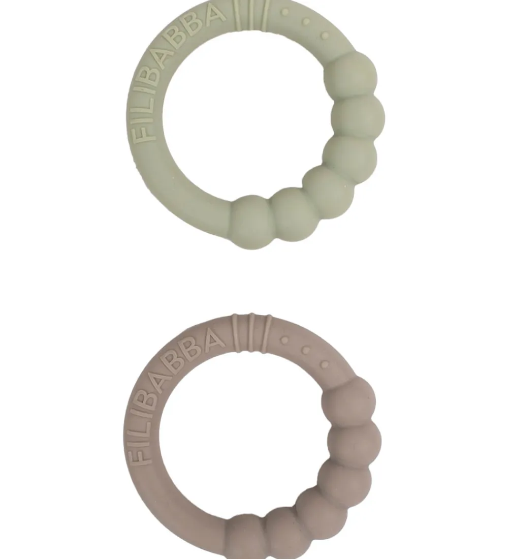 Bideringe-Filibabba Bideringe - Silikone - 2-pak - Warm Grey/Oil Green