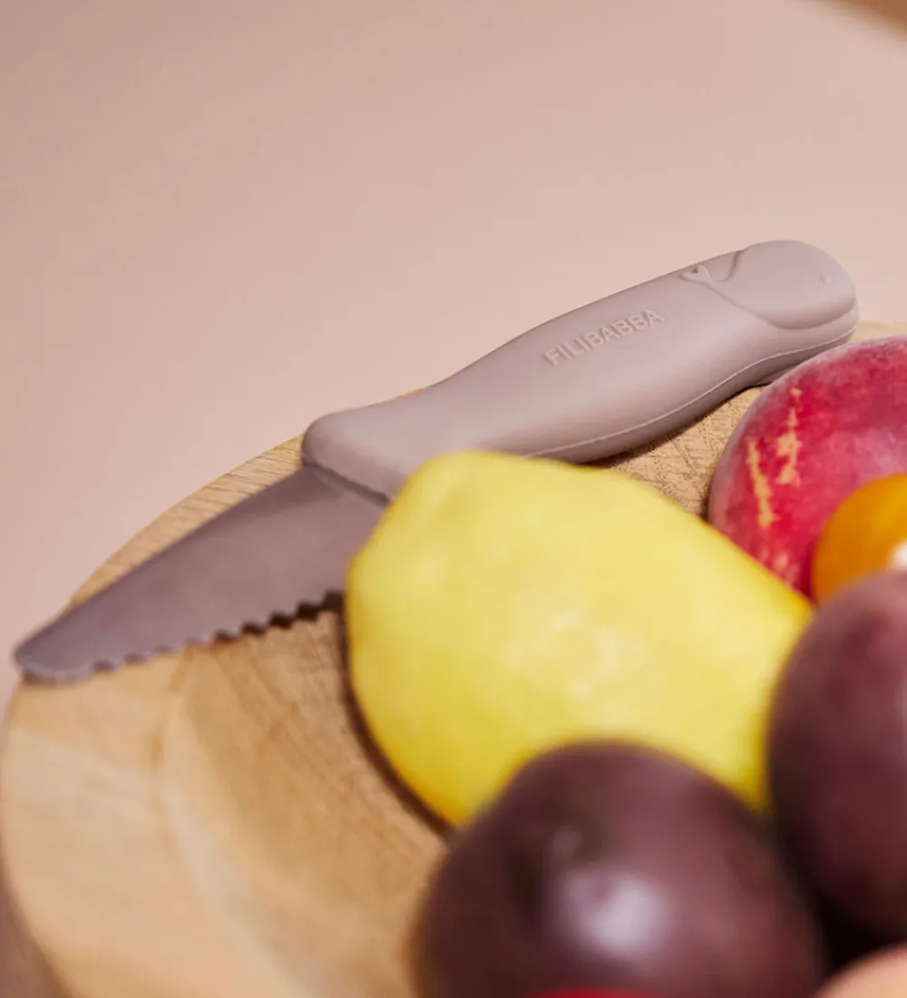 Filibabba Børnebestik*Knivsæt Til Børn - 2-pak - Warm Grey/Rose