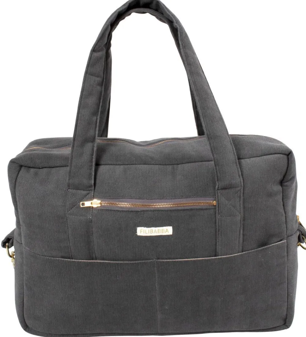Pusletasker-Filibabba Mommy Bag - Fløjl - Stone Grey