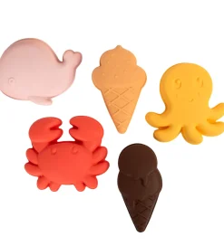 Filibabba Udeleg Og Udendørs Legetøj|Strandlegetøj*Sandforme - 5-pak - Silikone - Peach Mix
