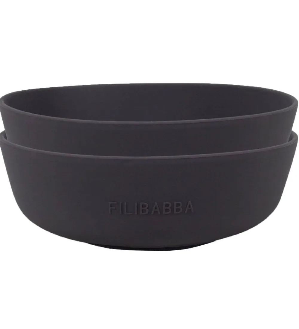 Filibabba Skåle*Skål - 2-pak - Silikone - Stone Grey