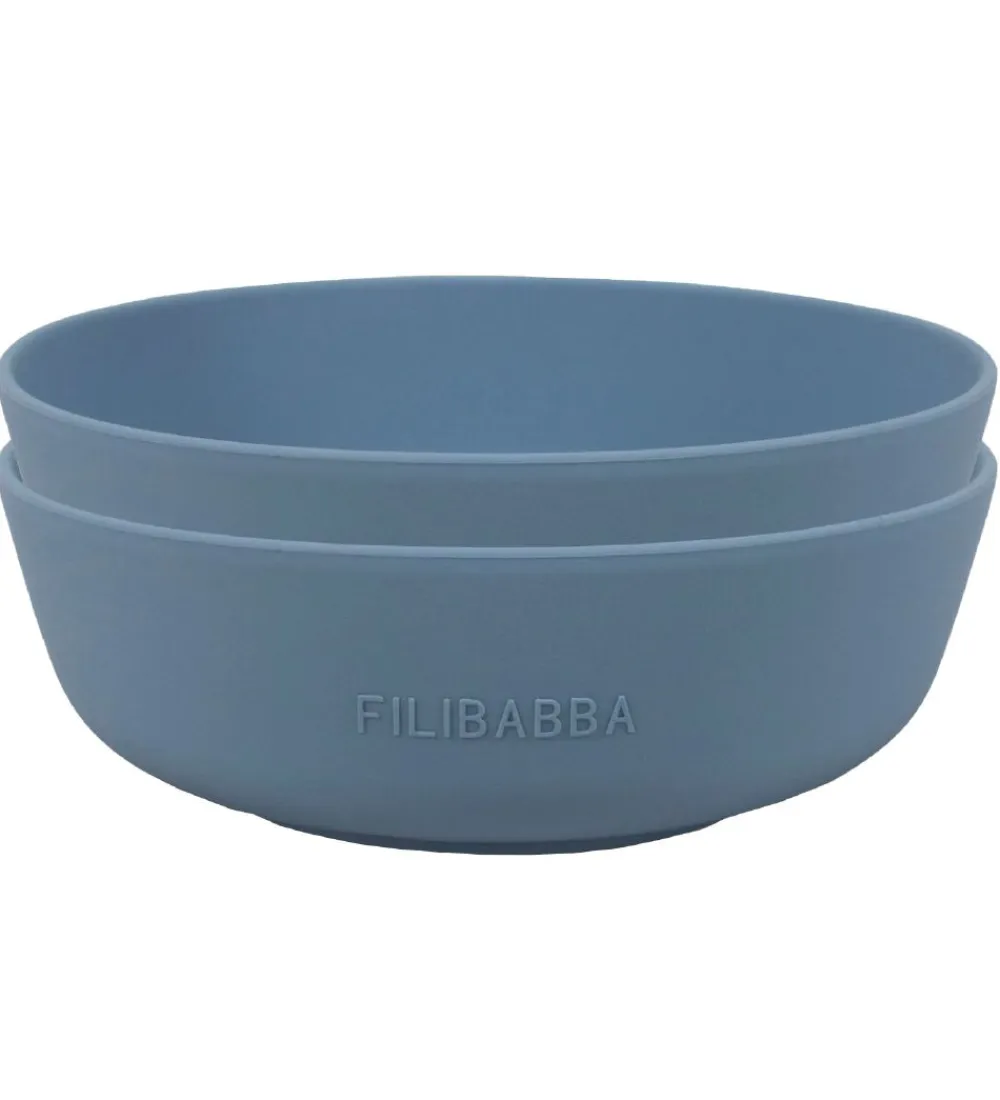 Filibabba Skåle*Skål - 2-pak - Silikone - Powder Blue