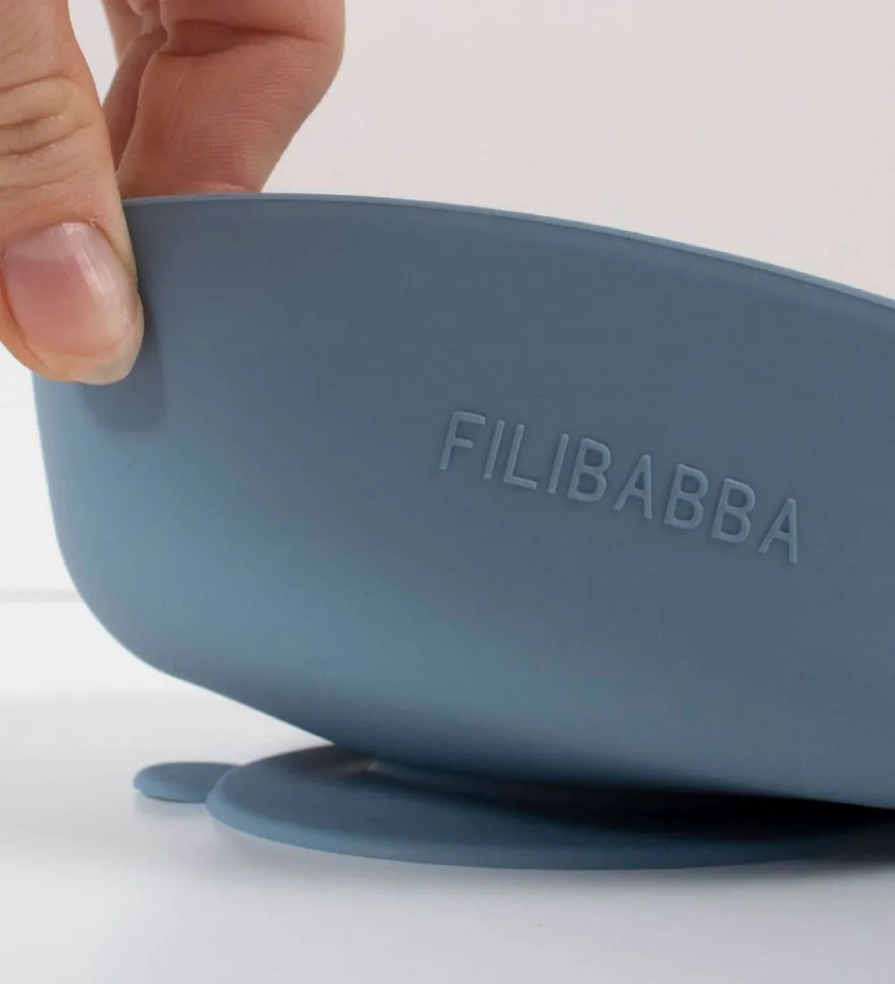 Filibabba Skåle*Skål - 2-pak - Silikone - Powder Blue