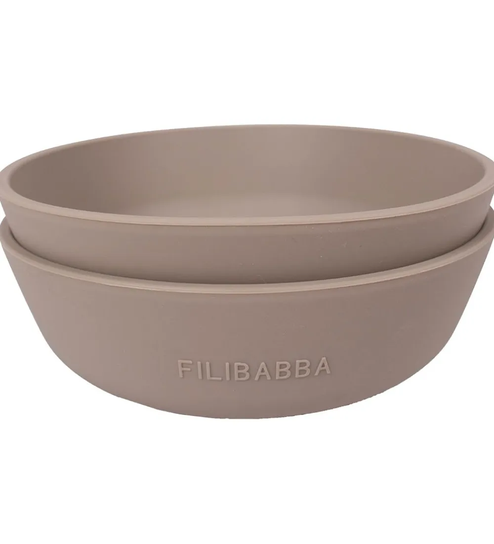 Skåle-Filibabba Skål - Silikone - 2-Pak - Warm Grey