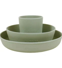 Spisesæt-Filibabba Spisesæt - Silikone - 3 dele - Green