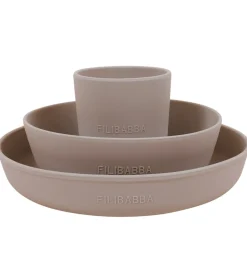 Filibabba Spisesæt*Spisesæt - Silikone - 3 dele - Warm Grey