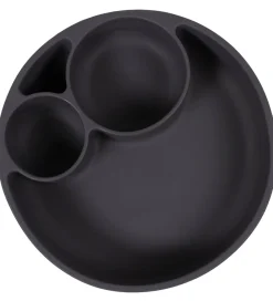 Filibabba Tallerkener*Tallerken - Silikone - Ruminddelt - Stone Grey