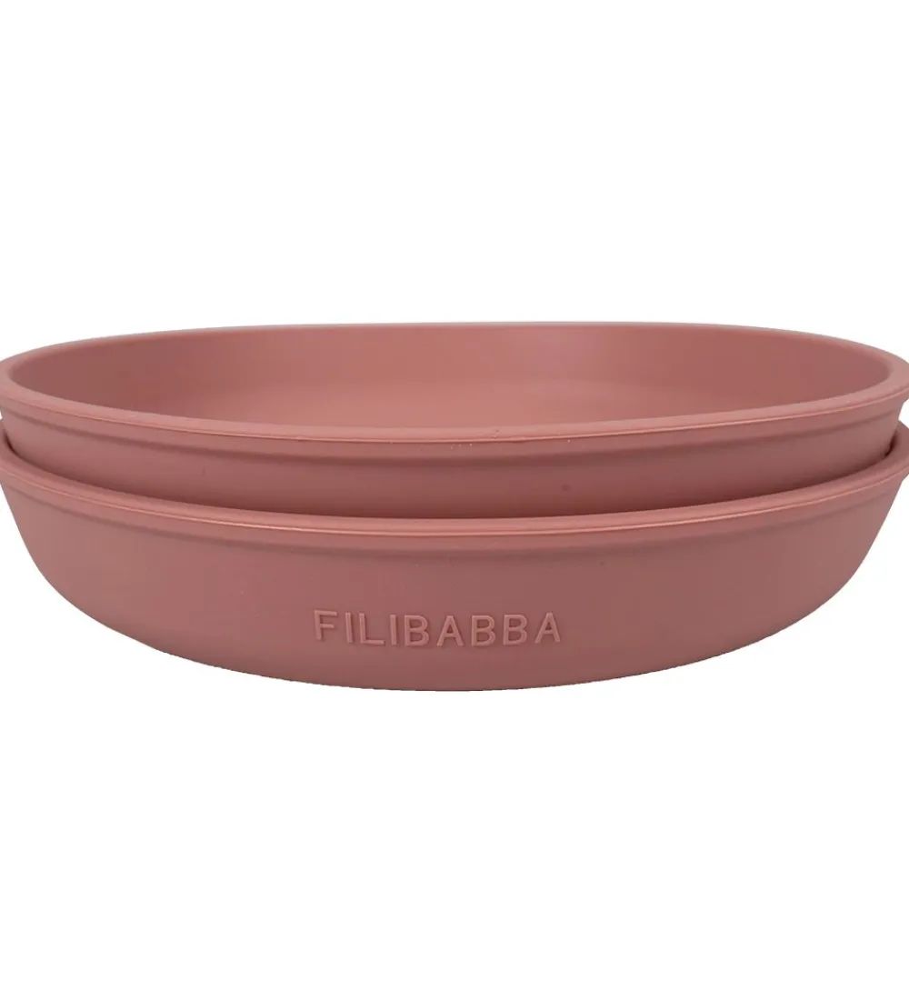 Filibabba Tallerkener*Tallerkener - Silikone - 2-Pak - Rose